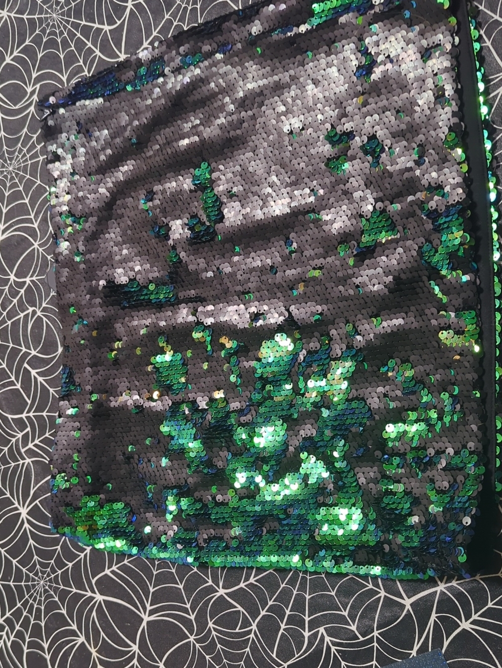 Guess Reversible Sequin Mini Skirt - Green & Black